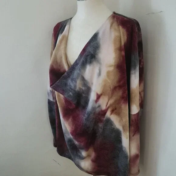 Everleigh Tie Dye Cowl Neck Knit Top Women's Size 2X - Picture 2 of 7
